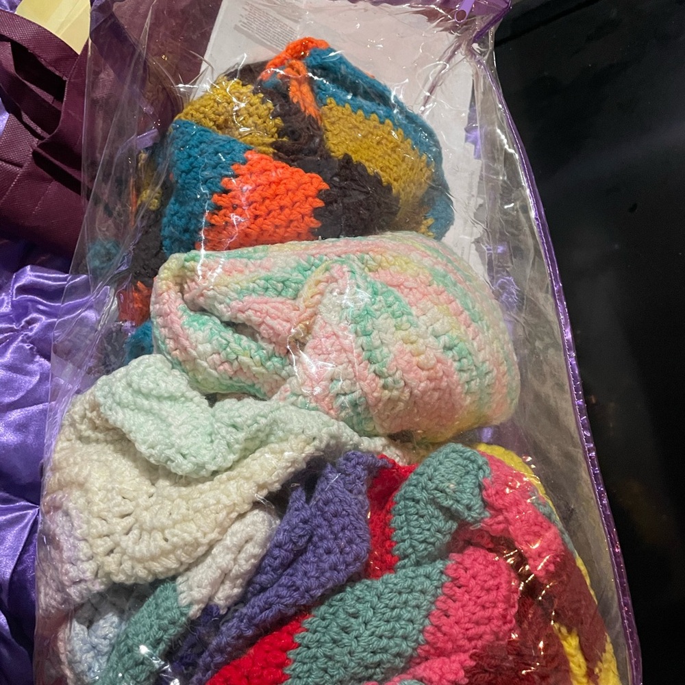 Colorful Crochet Blanket Set